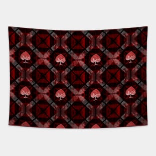 Red Spades Card Suit Symbol Pattern Tapestry