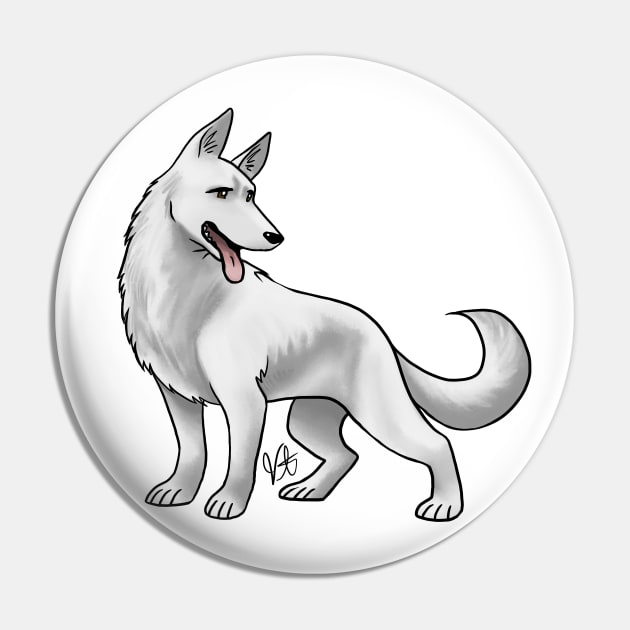 Dog - German Shepherd - White Pin by Jen's Dogs Custom Gifts and Designs