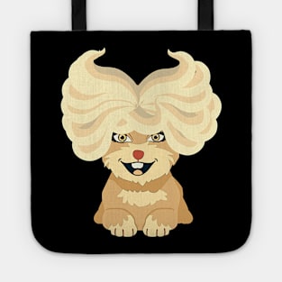 funny happy cute little dog long blonde hair Tote