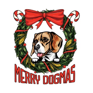 Merry Dogmas Christmas Beagle Dog Owner T-Shirt