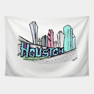 Houston Skyline Tee Tapestry