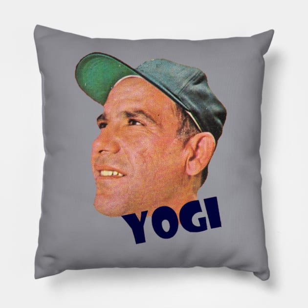 Yogi Berra Tribute Design Pillow by Bleeding Yankee Blue