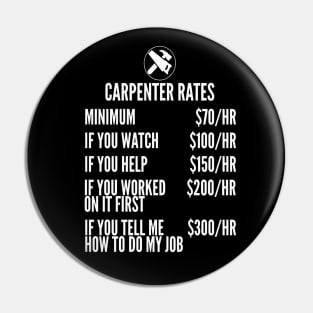 Carpenter Rates Funny Saywer Gift Pin