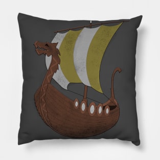 Viking Ship yellow Pillow