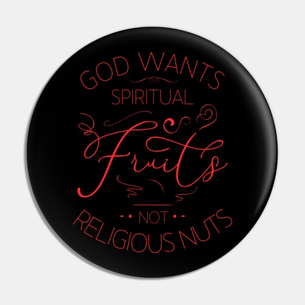 God wants spiritual fruits not religious nuts, Prayer beads Pin by FlyingWhale369