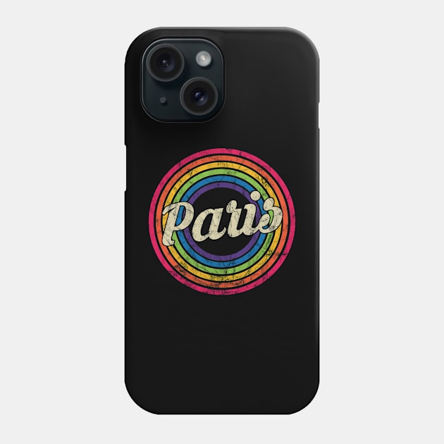Paris - Retro Rainbow Faded-Style Phone Case by MaydenArt