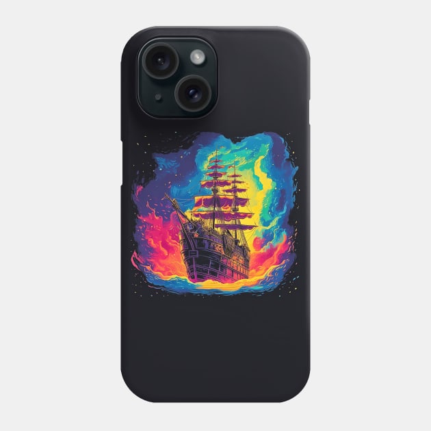 Space Pirates, Intergalactic Adventure to the Neon Cosmos Phone Case by Nebula Nexus