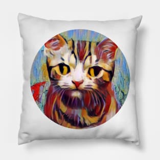 Bright-Eyed floppy cat Pillow