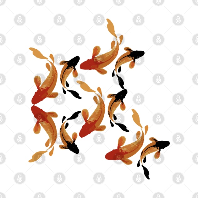 legendary japan koi fish logo, luck, prosperity, and good fortune by SARIVART