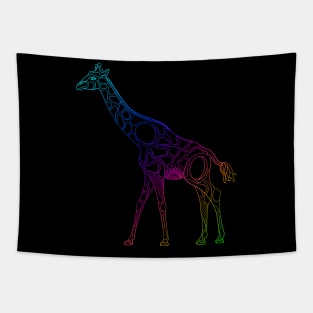 Rainbow Giraffe #3 - inverted lined version Tapestry