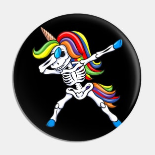 Dabbing Skeleton Unicorn Shirt Kids Girls Halloween Gift Dab Pin