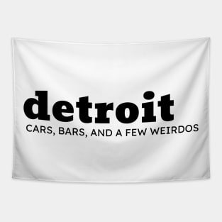 Detroit cars bars and a few weirdos blk Tapestry