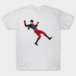 Young Justice Superboy Shirt Black T-Shirt Red Superman Symbol