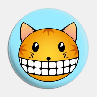 Cheshire Ginger Tabby Cat Smile Pin