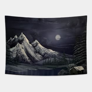 Winter Moon Night Sky Tapestry