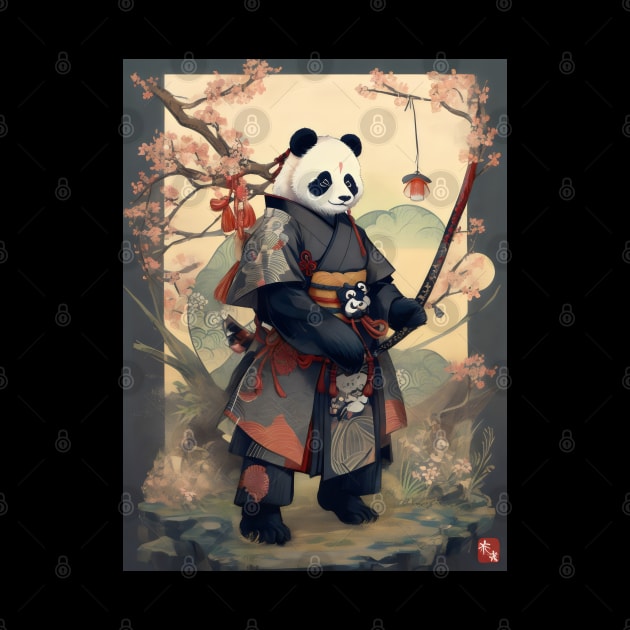 Japanese samurai panda by Spaceboyishere