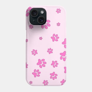 Pink Footprints of the dog Phone Case