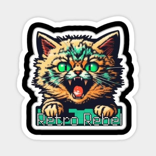 Street cat fighter Rebel sticker kitty design Magnet
