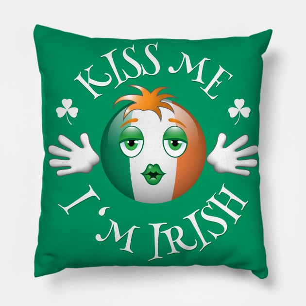 Kiss me I'm Irish. Pillow by Alex Birch