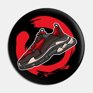 Balen Triple Red Black Sneaker Pin