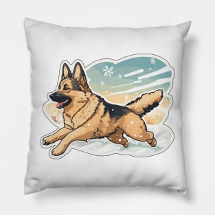 German Sheppard Sticker Pillow