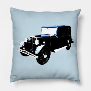 Jowett Kestrel 1930s classic car monoblock high contrast Pillow