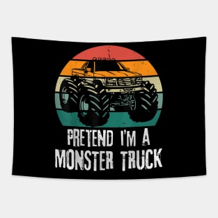 Pretend I'M A Monster Truck Dad Man Kids Sunset Tapestry