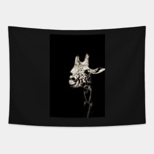 Give us a smile! Monochromatic | Black and White : Giraffe Tapestry