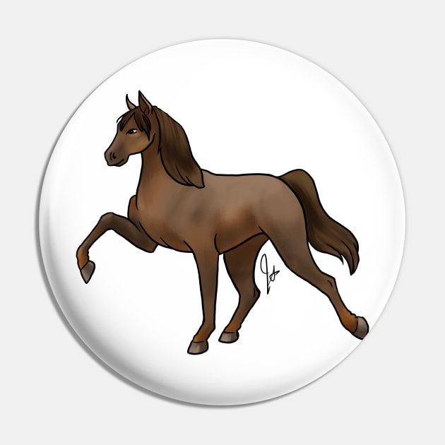 Horse - Tennessee Walker - Dark Chestnut Pin by Jen's Dogs Custom Gifts and Designs