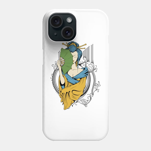 Japanese Geisha Girl Art Phone Case by medabdallahh8