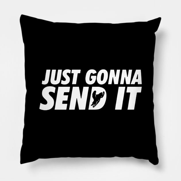 Just Gonna Send It Snowmobile Pillow by QUYNH SOCIU