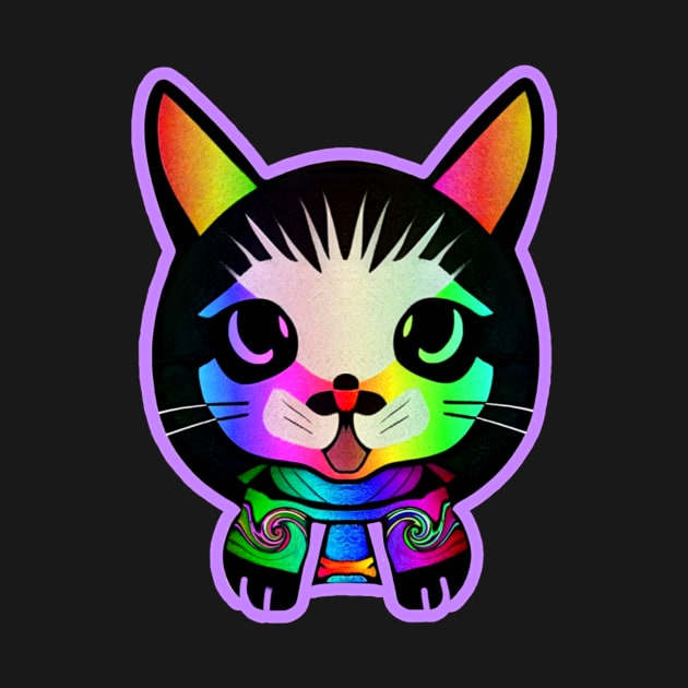 Vaporwave Kitty Samurai Neon Cat by Edongski303 Teepublic Merch