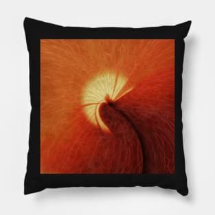 Orange and gold coloured floral fantasy Pillow