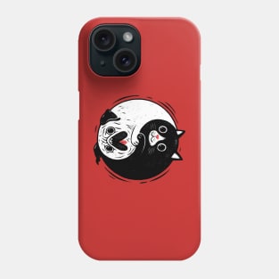 Yin yang cat and dog Phone Case