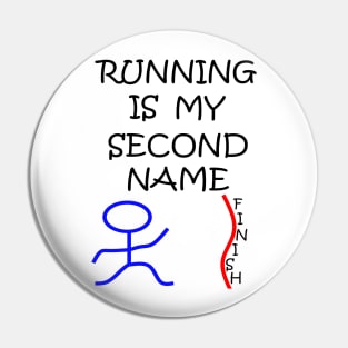 Stick Figure Running Pin