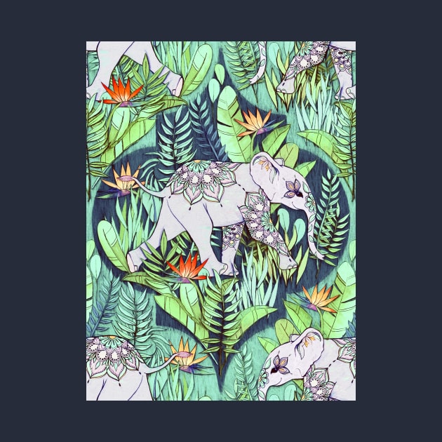 Little Elephant on a Jungle Adventure – faded vintage version by micklyn