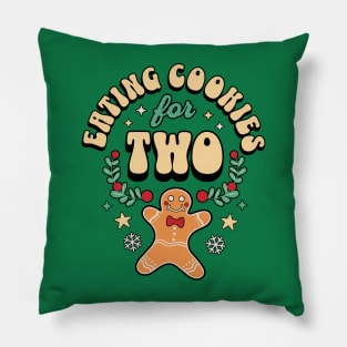 Eating Christmas Cookies for Two - Pregnancy Reveal Xmas Pillow