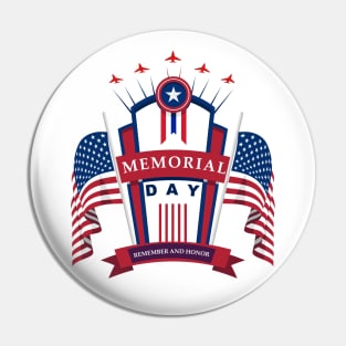 Memorial Day, Remember And Proud Pin