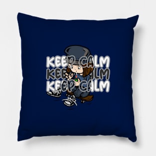 Skate boy cartoon style with cigarette and word keep calm Pillow