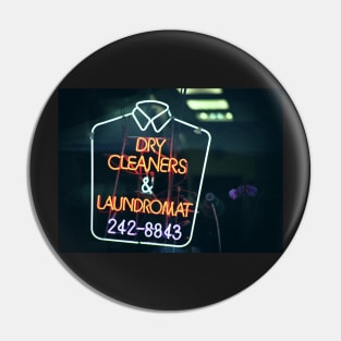 Dry cleaners and Laundromat Neon Sign in NYC Pin