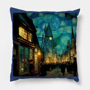 Starry Night in Diagon Alley Pillow