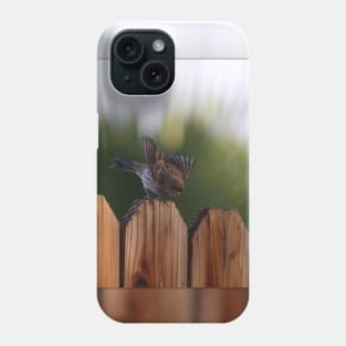 Female House Finch on Wooden Fence Digital Art Phone Case