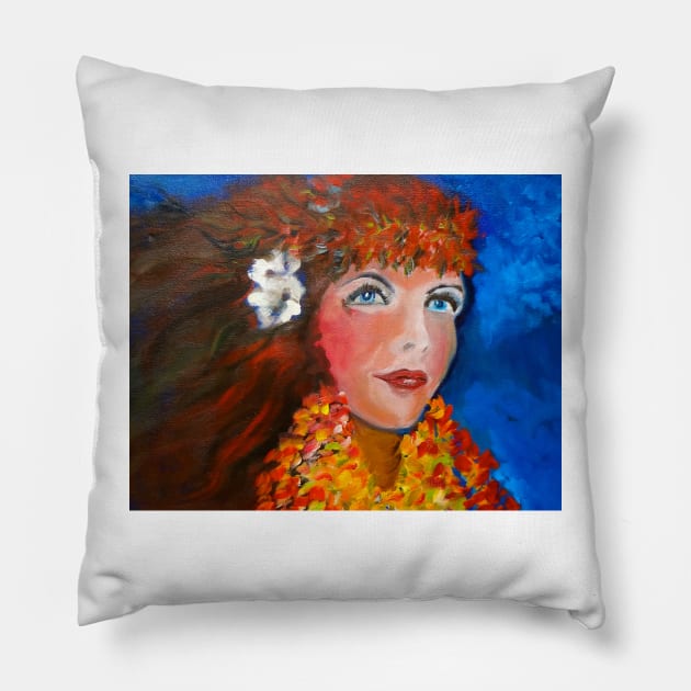 Hula - Sweet Blue Eyed Leilani Pillow by jennyleeandjim