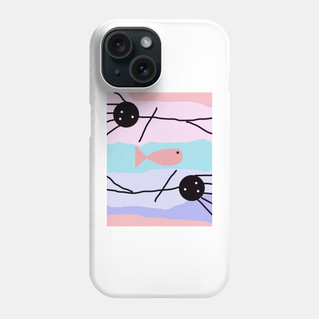 Kids Walking Sideways Stick Figure Phone Case by Eigo Wild