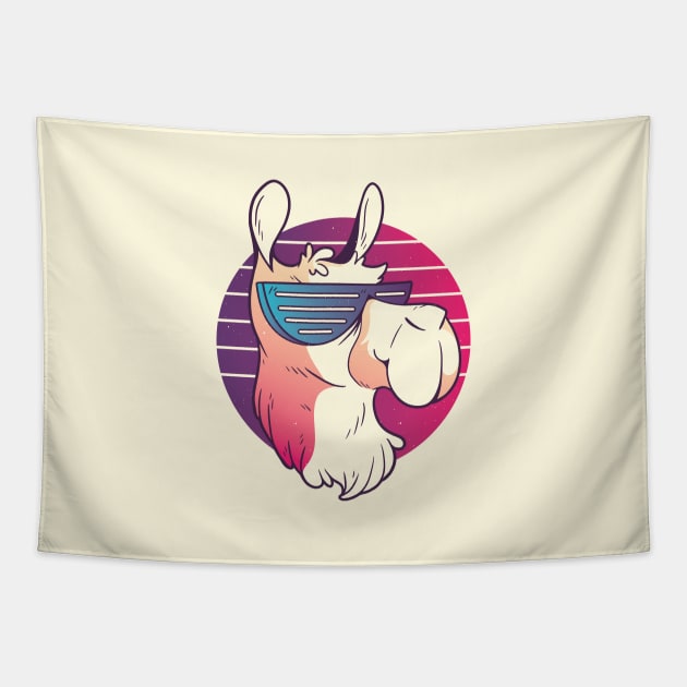 Retro Llama Tapestry by LR_Collections