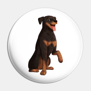 Happy Doberman Dog Art Pin