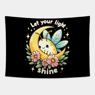 LET YOUR LIGHT SHINE - KAWAII FLOWERS INSPIRATIONAL QUOTES Tapestry