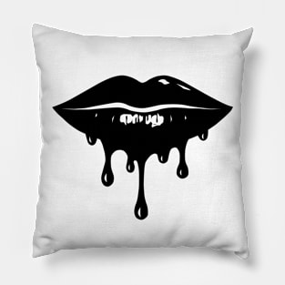 Retro Black Lip, Graphics Lips Pillow