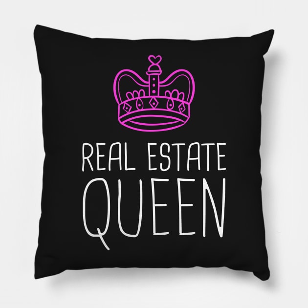 Real Estate Queen | Cute Realtor Design Pillow by MeatMan