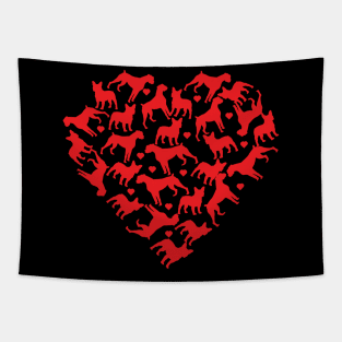 Funny Love Heart American Bulldog Valentine's Day Tapestry